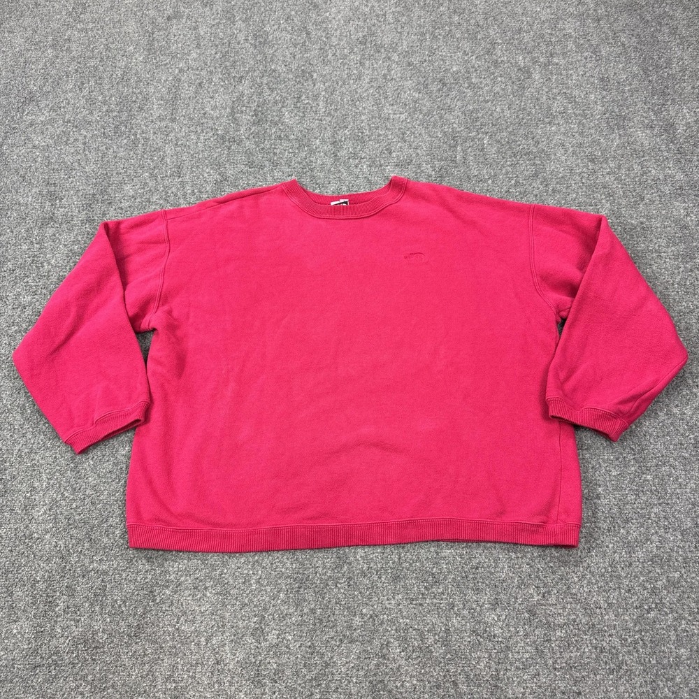 Vintage The North Face Sweatshirt Mens Large Pink Crewneck Fleece Logo USA